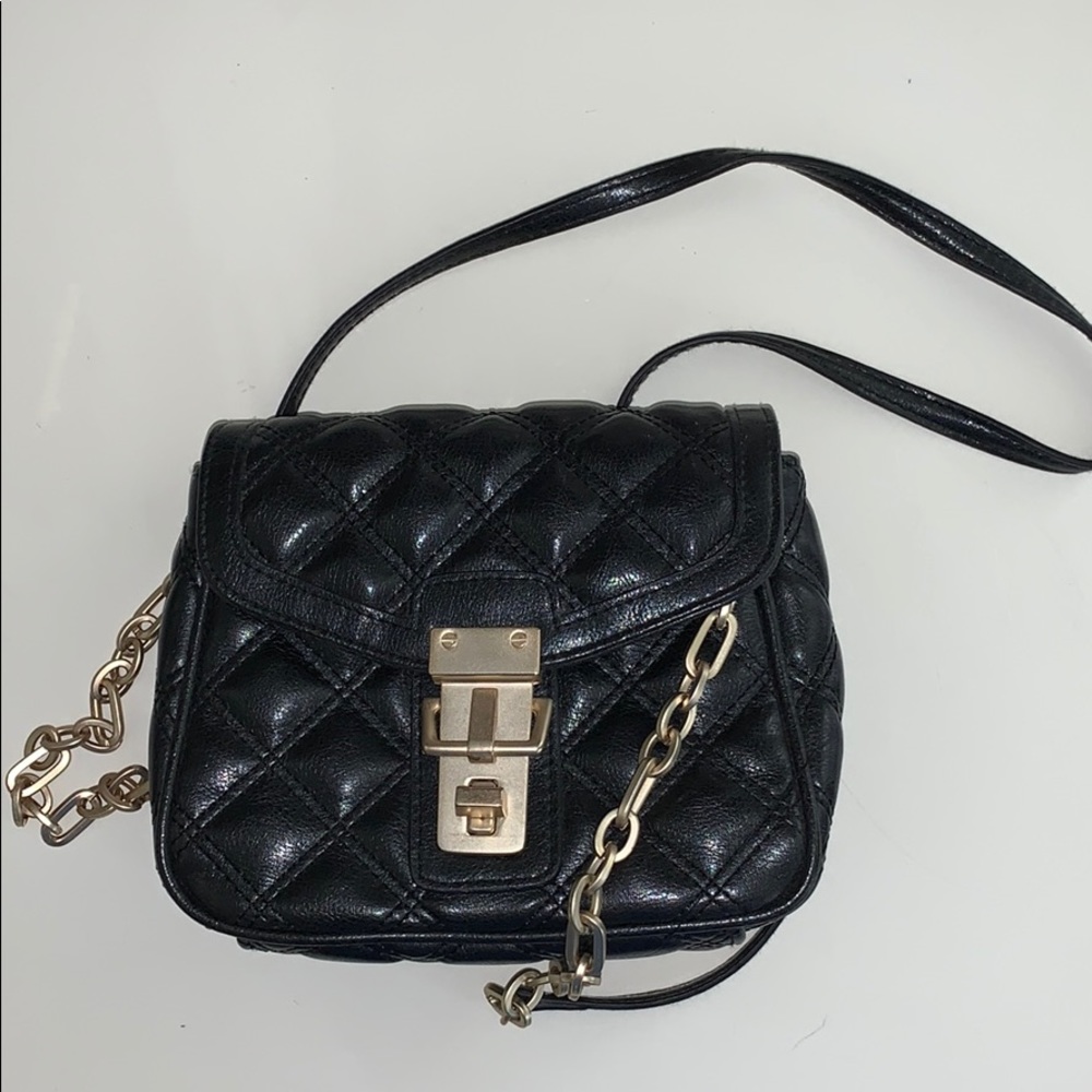 Small black leather purse